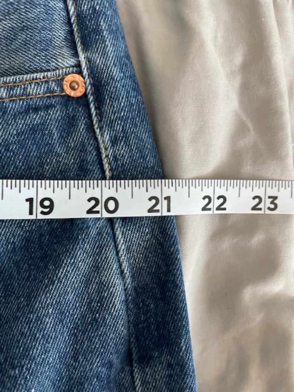 Levis Jeans Upcycled Patched Distressed 501xx 38 x 34 Actual 35 x 25 Retro OOAK - Picture 9 of 16